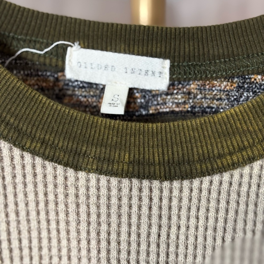 Gilded Intent Patchwork Crewneck Sweater - Navy B… - image 3